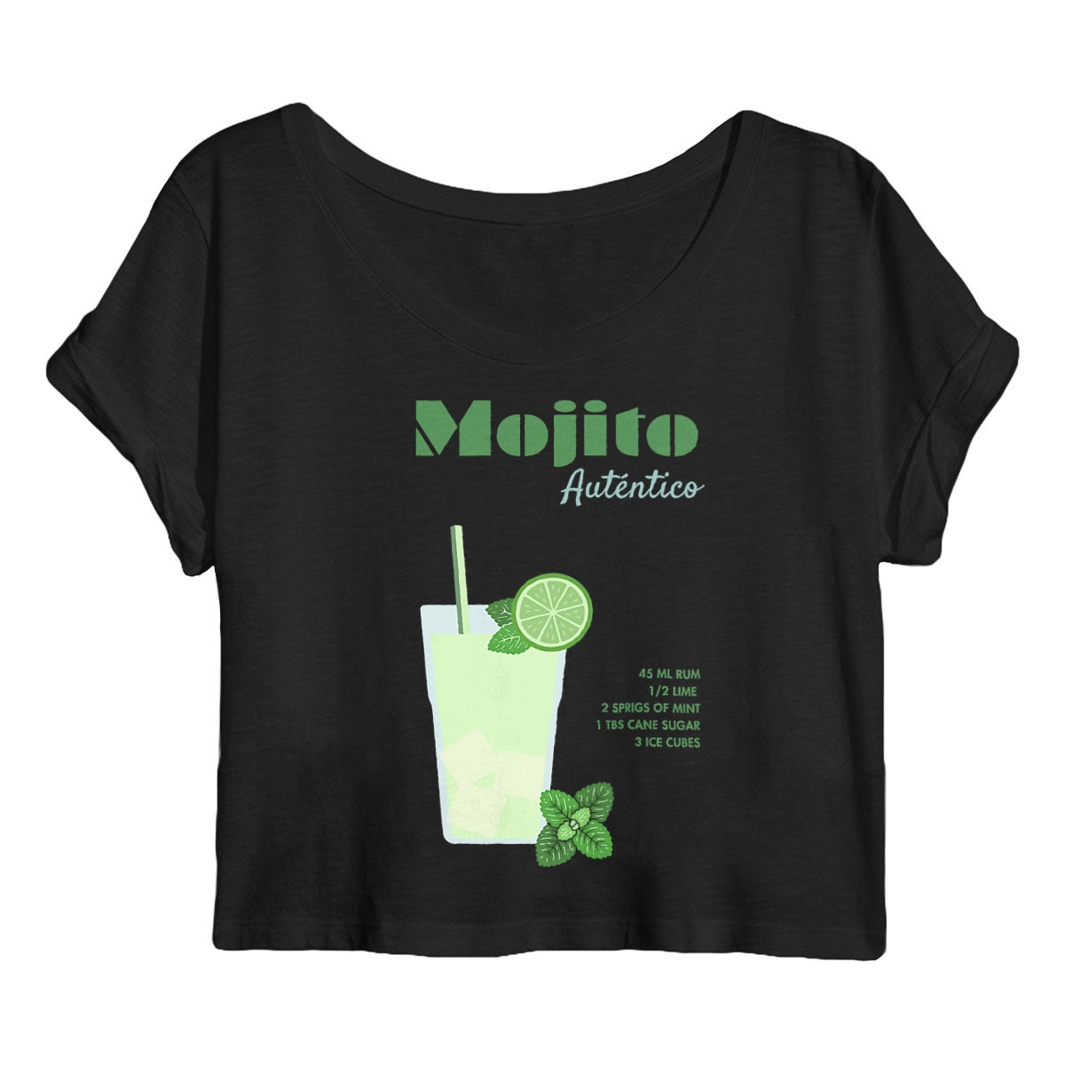 Mojito Autentico T-Shirt, 100% Organic Cotton, black